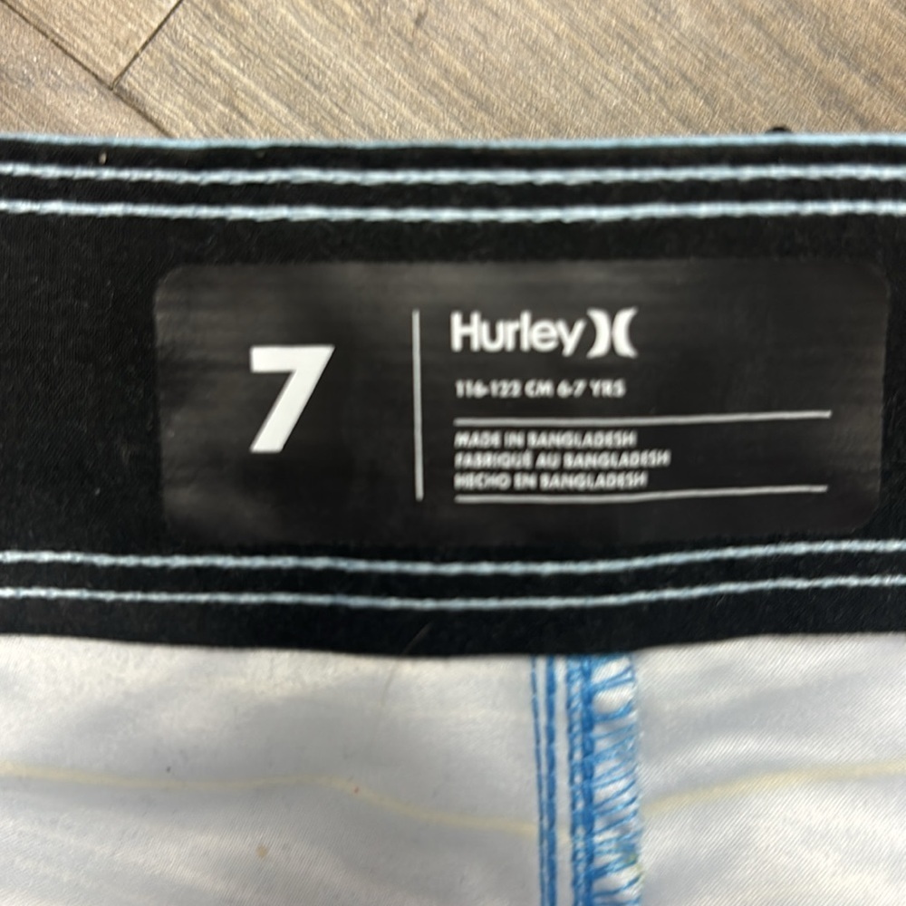 NWT Hurley Boy’s Sz 7 Indigo Blue Striped Shorts. Light. Silky soft. - Picture 12 of 12